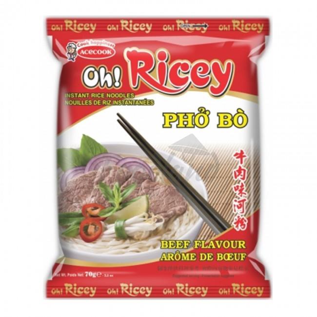 ACECOOK OR Inst Rice Noodle Beef Pho Bo 24 x 70g (1 Box)