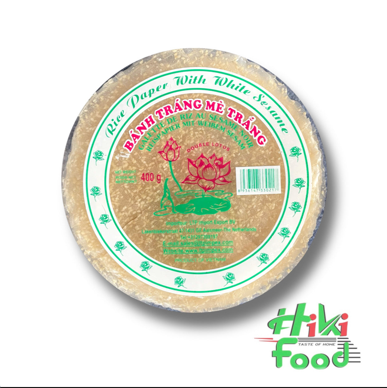 DOUBLE LOTUS Rice Paper White Sesame 400g