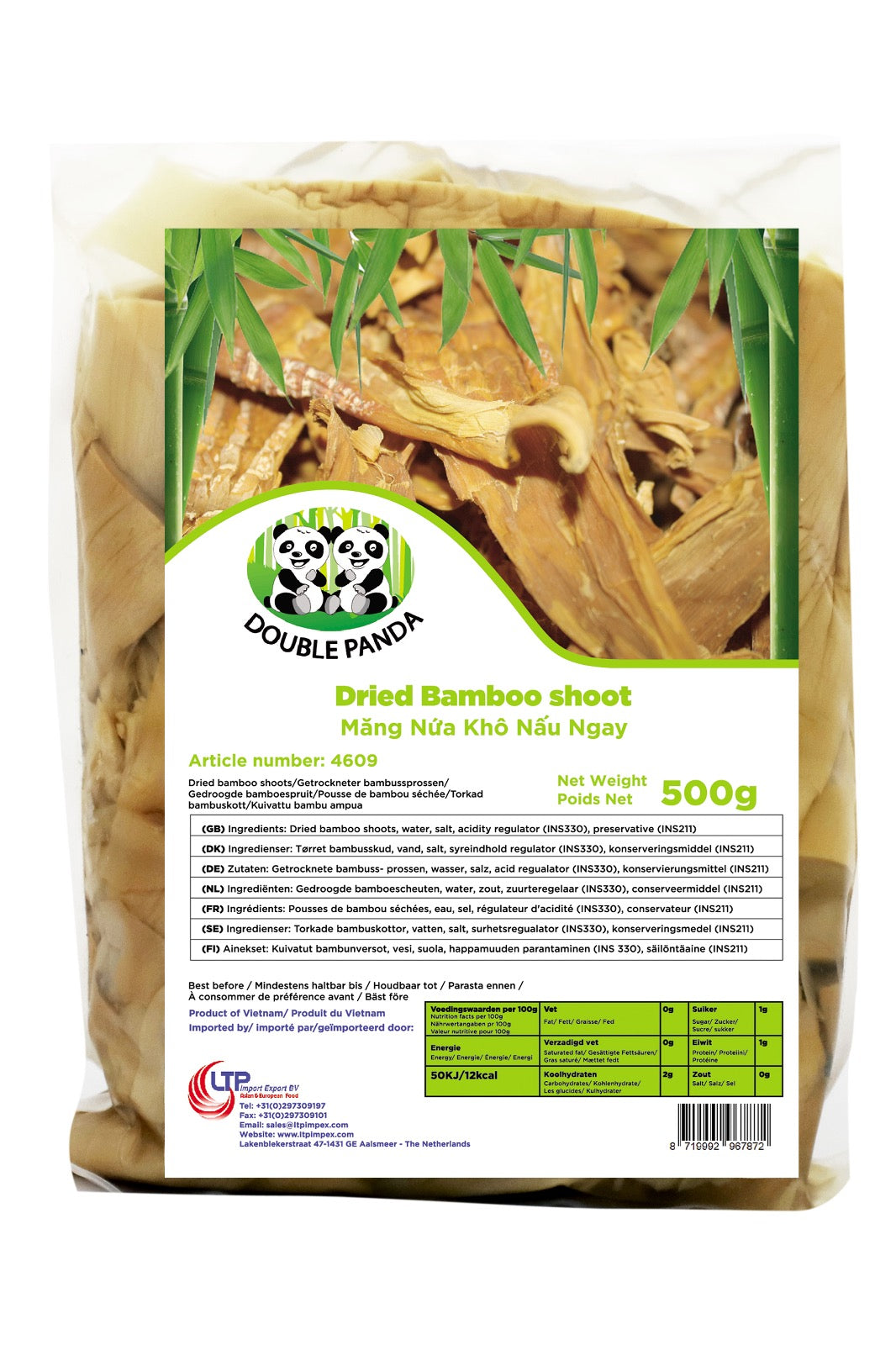 Double Panda Dried Bamboo Sprout 500g