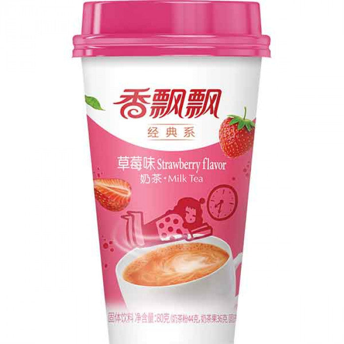 O1 - Coconut Jelly Strawberry Milk Tea/ Tra Sua Thach Dua Vi Dau 230ml