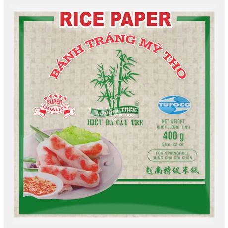 BAMBOO TREE Rice Paper 22cm Fresh Spring Roll 400g Square