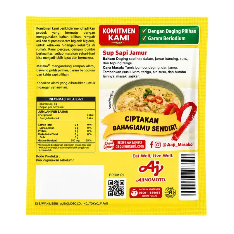 Ajinomoto Masako Rasa Sapi Beef Flavor Seasoning Powder - 8.5g-Global Food Hub