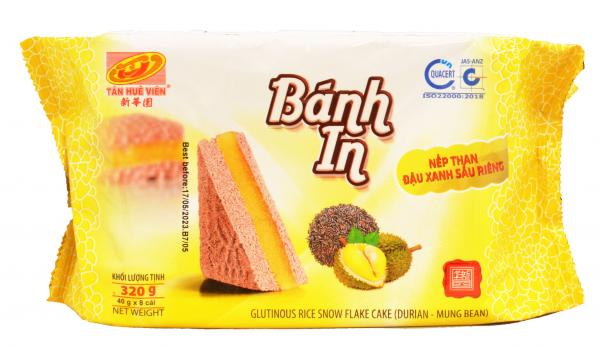 THV - Banh In Cake Mungbean Durian 320g/ Banh In Nep Than Dau Xanh Sau Rieng