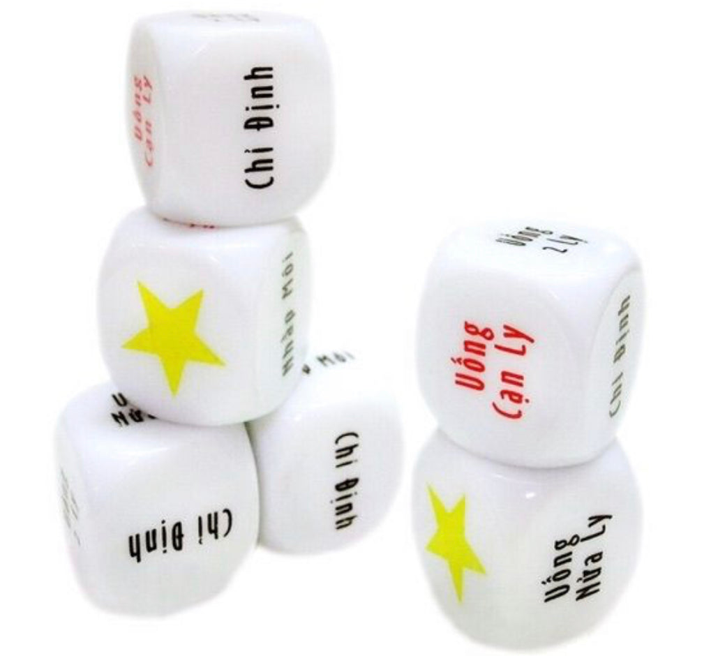 Drinking Game Dices 2 Piecies/ Xi Ngau Uong Bia Ruou 2 Cuc