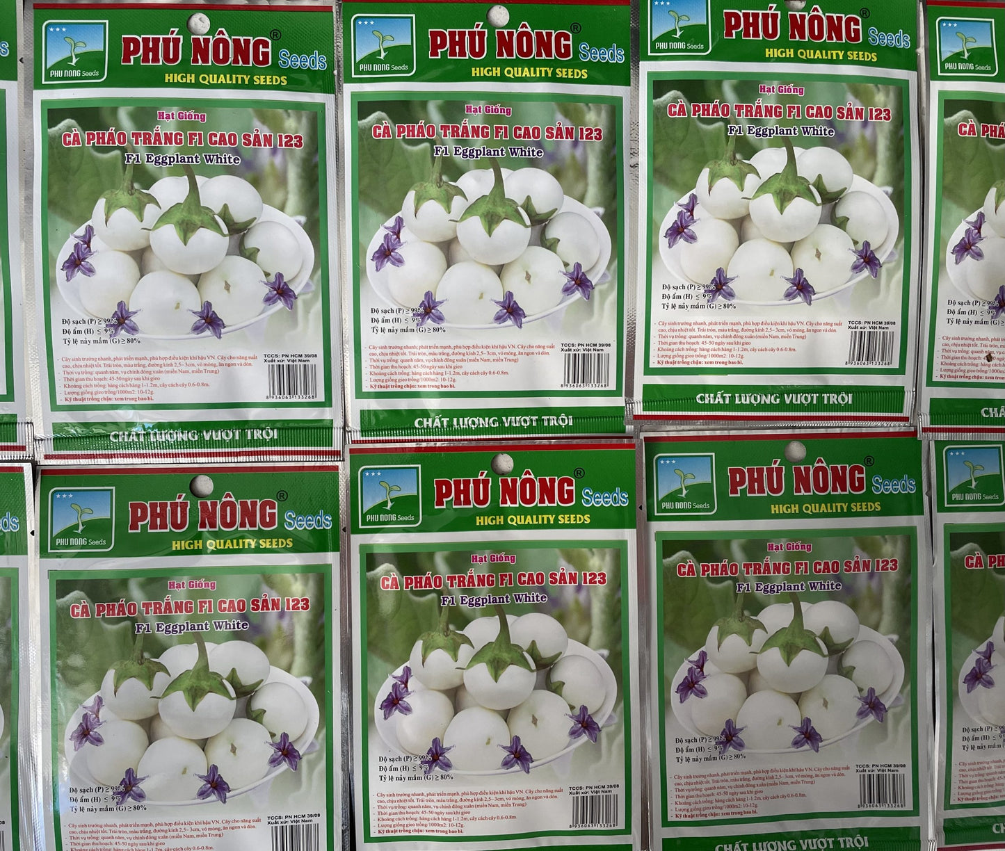 White Eggplant Seeds / Hat Giong Ca Phao Trang