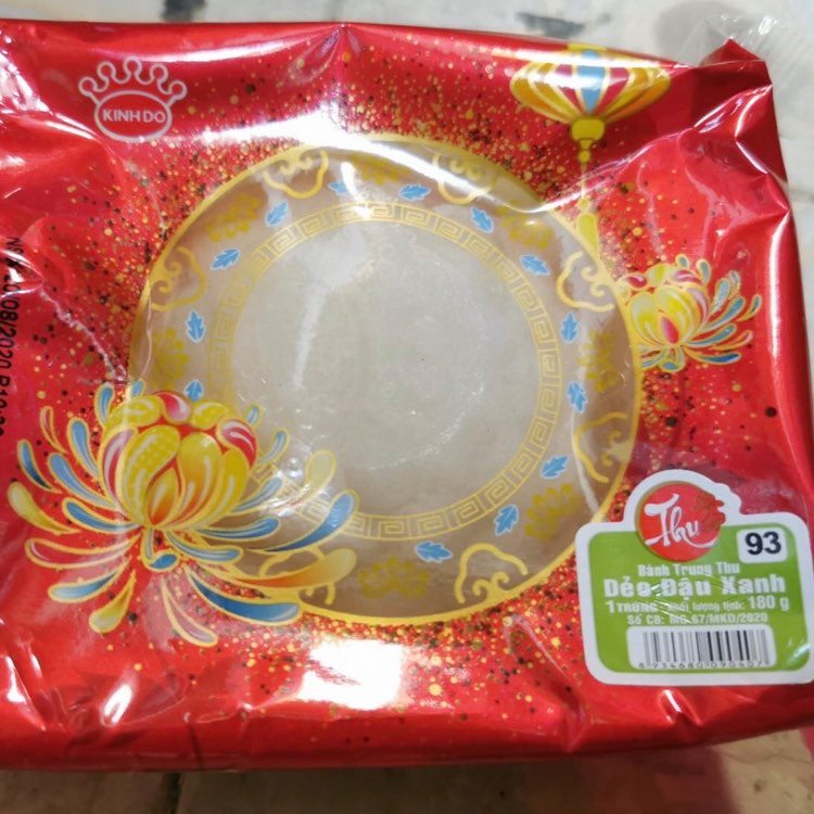 TP - KINH DO Moon Cakes Meung Bean 2 Eggs / Banh Deo Dau Xanh 2 Trung 180g