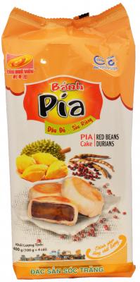 THV - Pia Cake Durian Red Bean 400g / Banh Pia Dau Do 400g