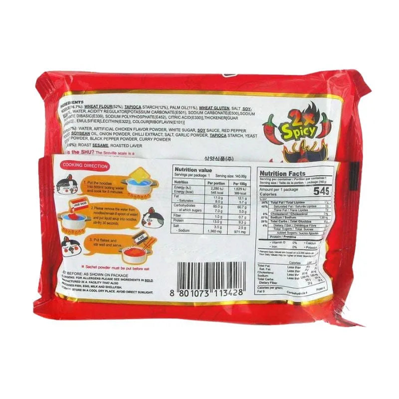Samyang Instant Noodles 2 times Spicy Chicken Ramen - 140g-Global Food Hub