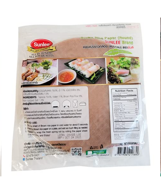 SUNLEE Brown Rice Paper / Banh Trang Gao Huyet Rong 22cm 340g
