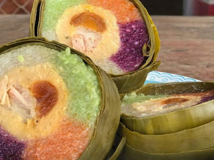 Five-colored Pork Bean Sticky Rice Cake/ Banh Tet Ngu Sac 1kg-1.2kg
