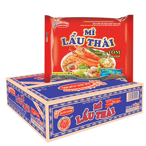 ACECOOK Mi Lau Thai Inst Noodle Shrimp 30 x 83g (1 box)