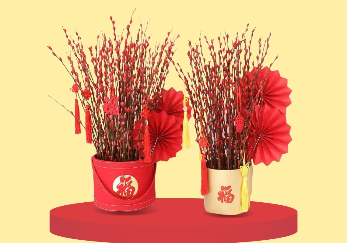 TET - Red Tam Xuan Flowers / Nụ Tầm Xuân Đỏ 10 piecies