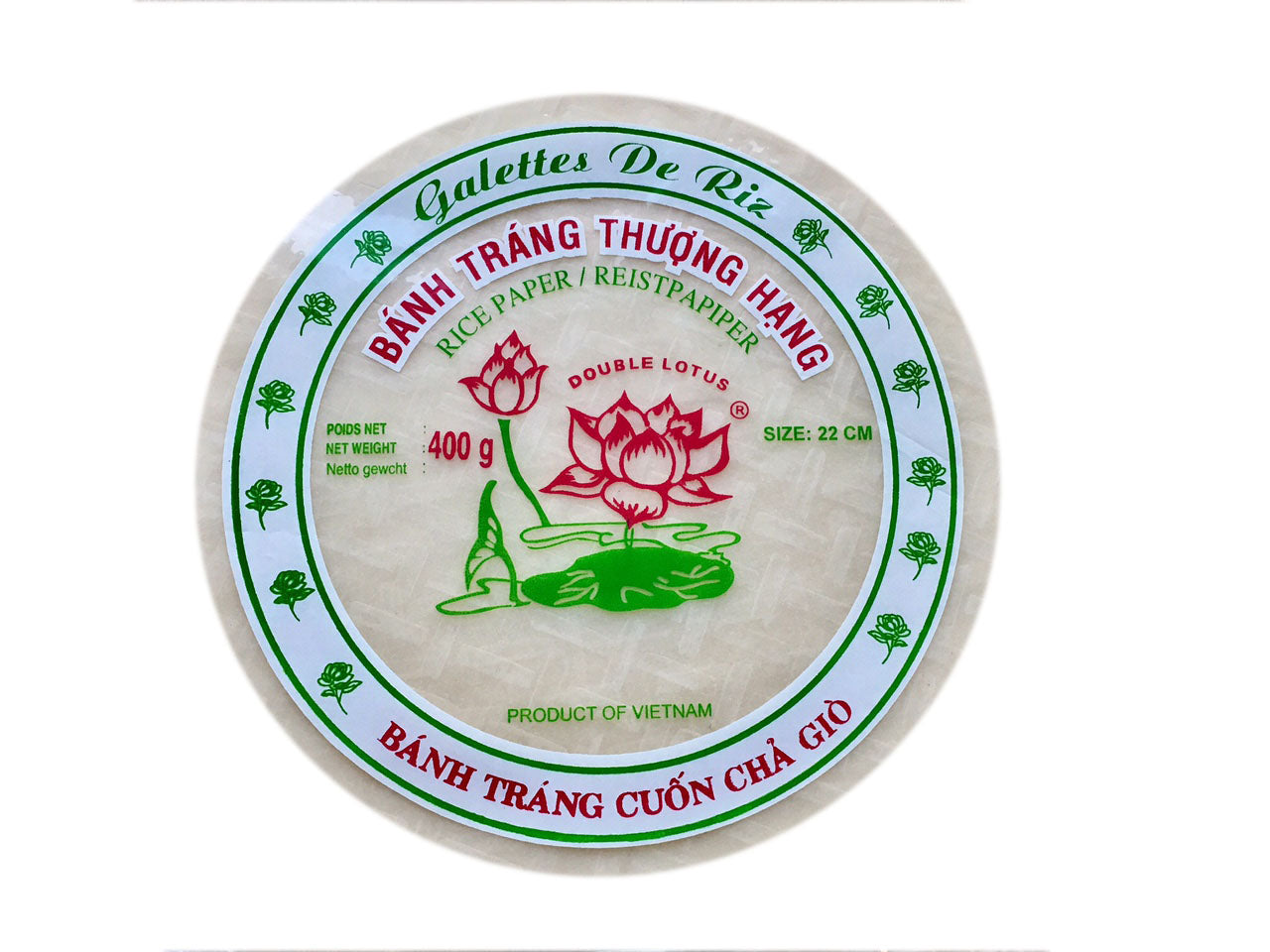 LOTUS Rice paper for Spring Roll 22 cm 400g