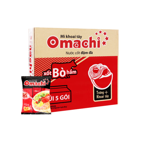 Omachi Instant Noodles Beef Flavour 30 x 80g (1 box)
