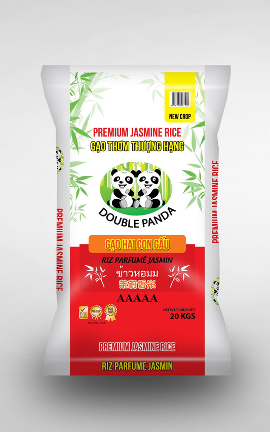 DOUBLE PANDA RED Super Jasmine Rice / Gao Thom Deo 2 Con Gau Đỏ ST24 20 kg