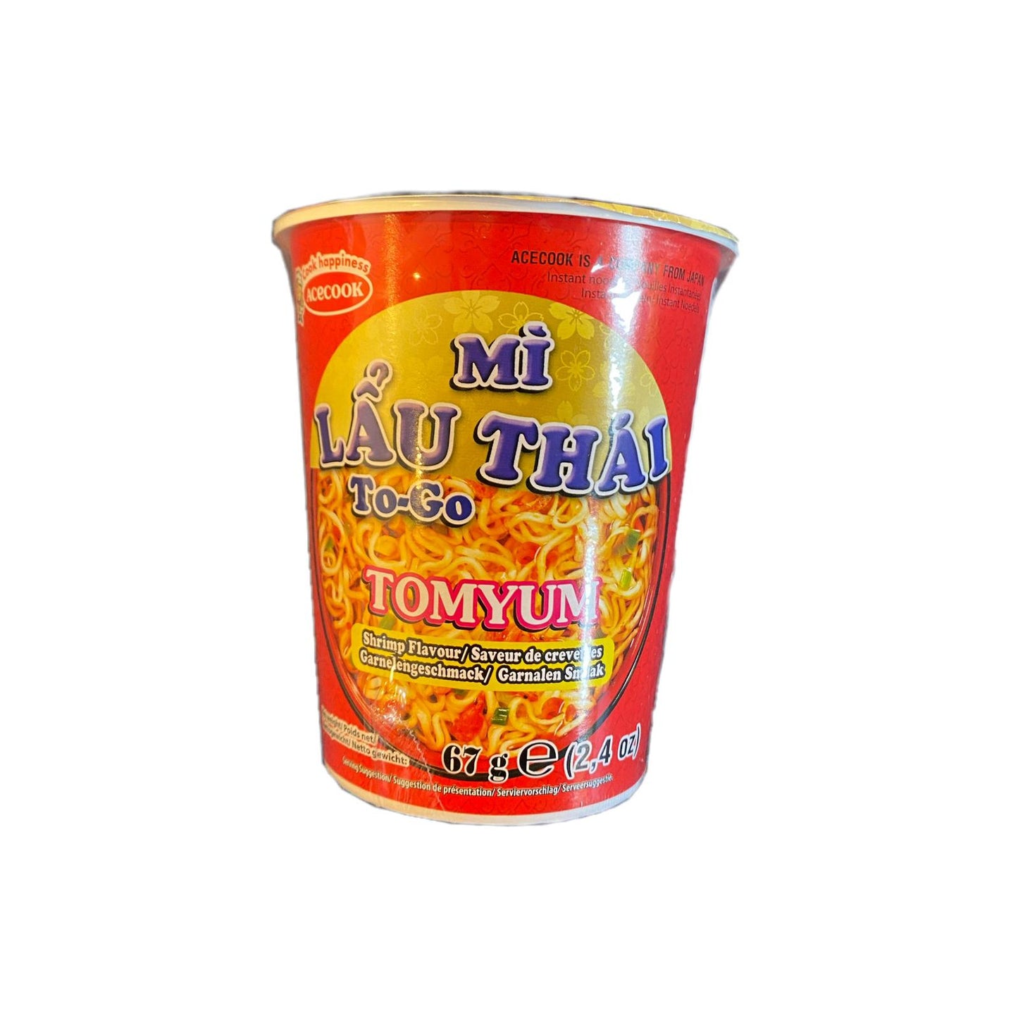TM - Acecook MLT Instant Shrimp Noodle Cup 67g/  My Ly Lau Thai Tom