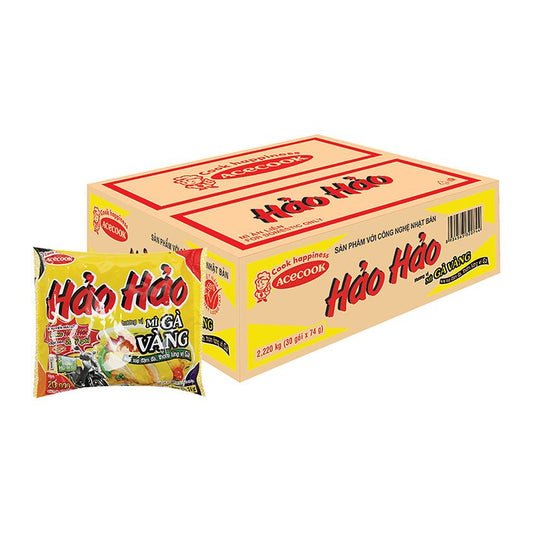 Acecook Hao Hao Inst. Noodle Chicken 30 x 74g ( 1 Box - BBD 02/2024)