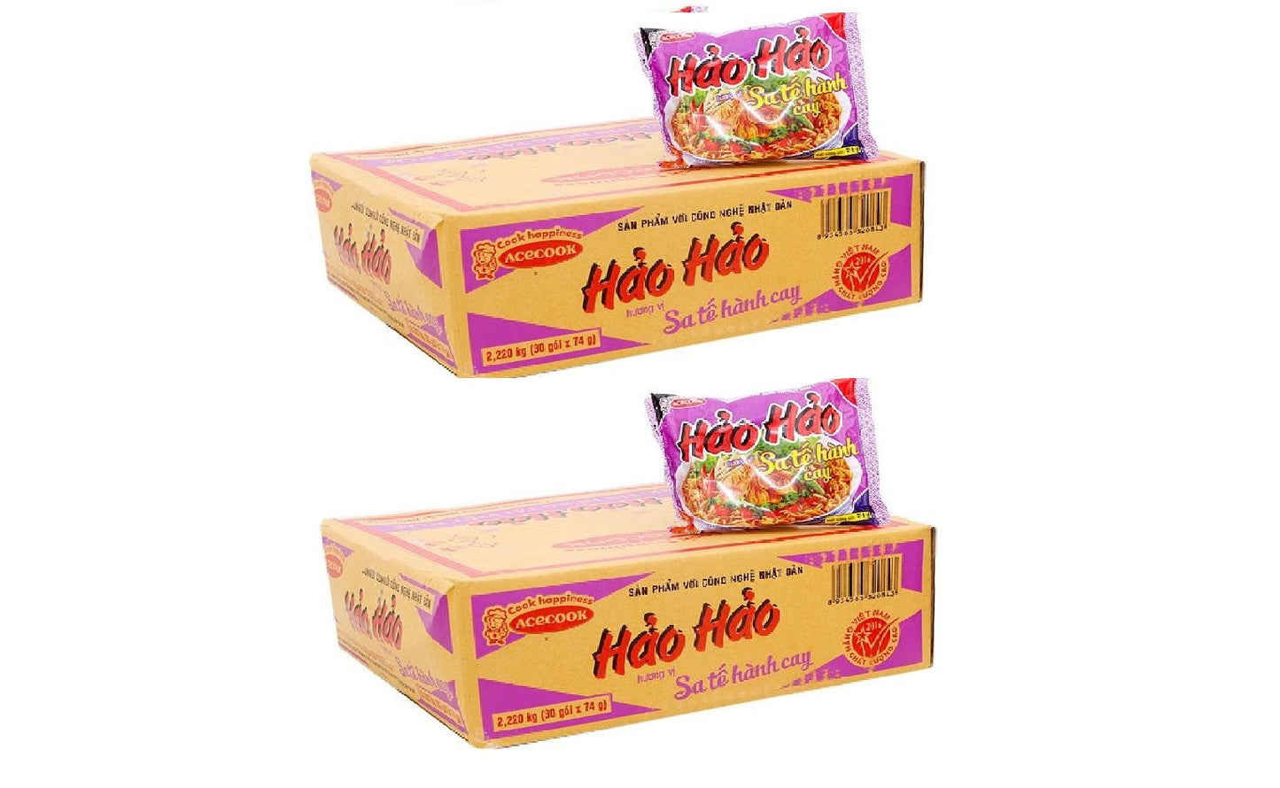 Acecook Hao Hao Inst. Noodle Sate Onion 30 x 74g (1 Box)