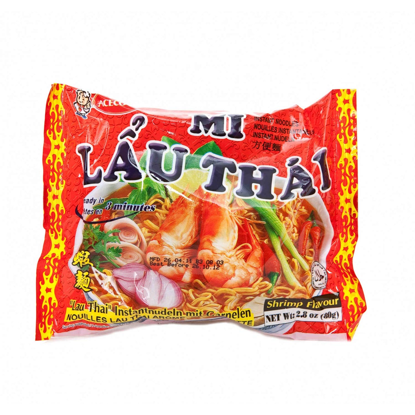ACECOOK Mi Lau Thai Inst Noodle Shrimp 83g
