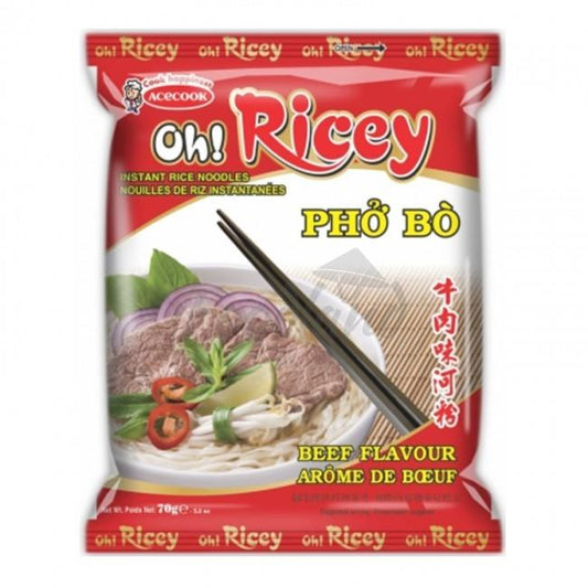 ACECOOK OR Inst Rice Noodle Beef Pho Bo 24 x 70g (1 Box)
