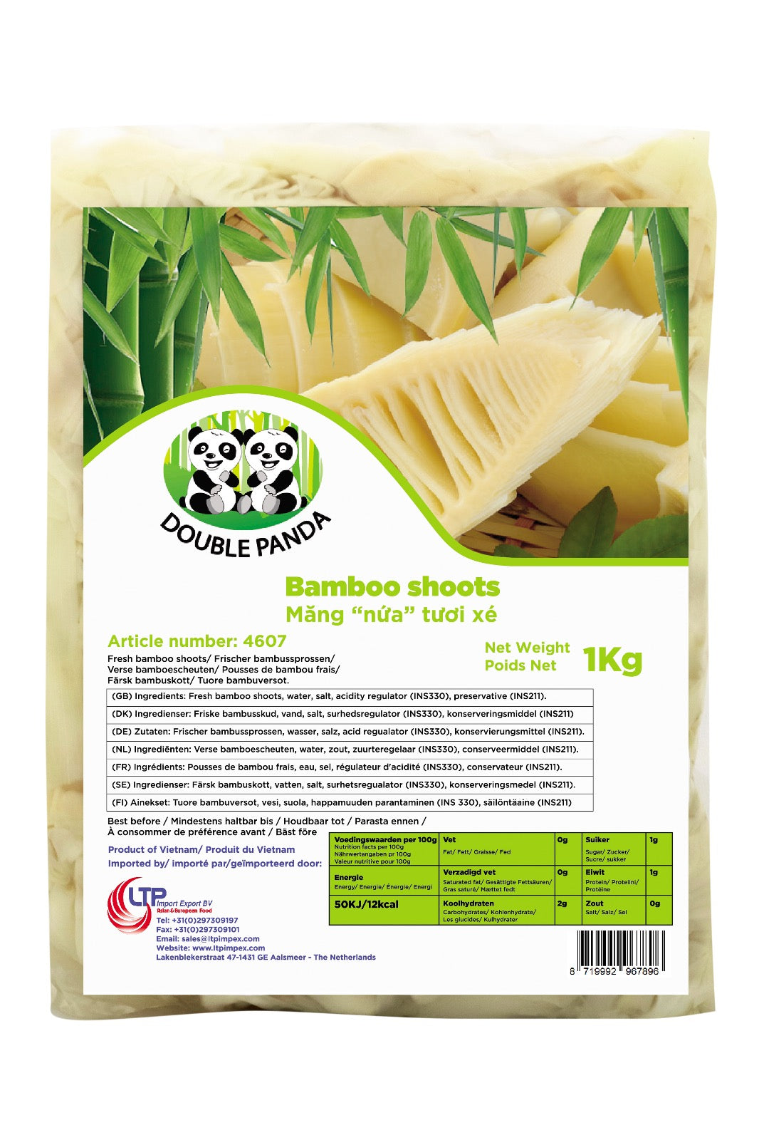 Bamboo Shoot Strips Double Panda / Mang La Tuoi Xe 1kg