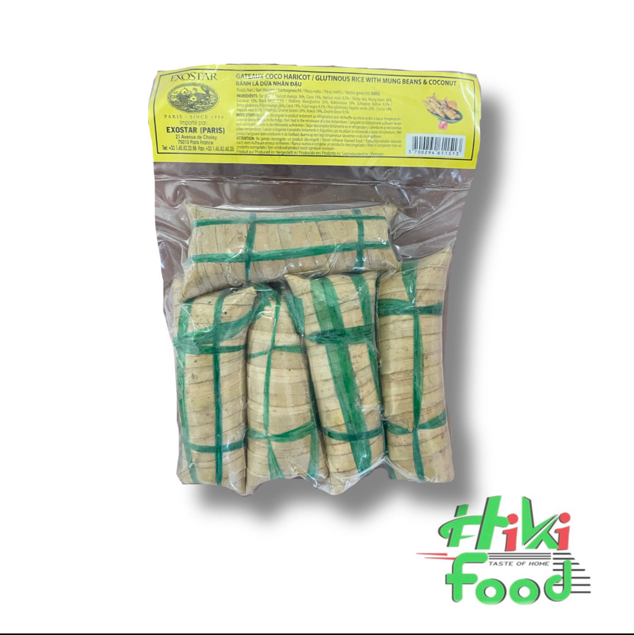 M1 / FRN-Glutinous Rice Cake with Bean and Coco Wrap/ Banh Dau Goi La Dua 500g