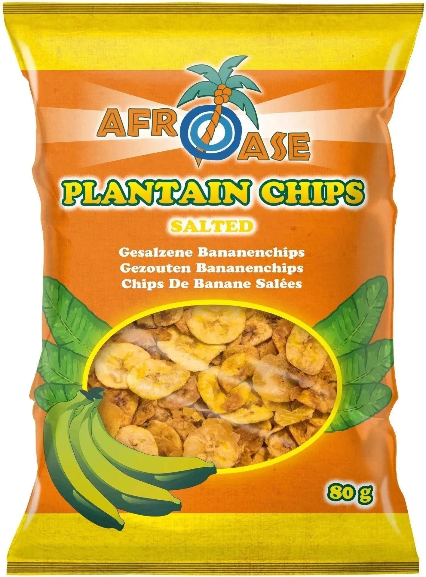 Afroase Plantain Chips Salted - 80g-Global Food Hub