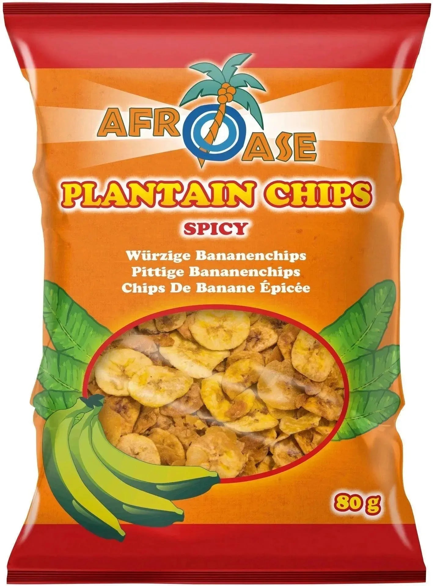 Afroase Plantain Chips Spicy - 80g-Global Food Hub
