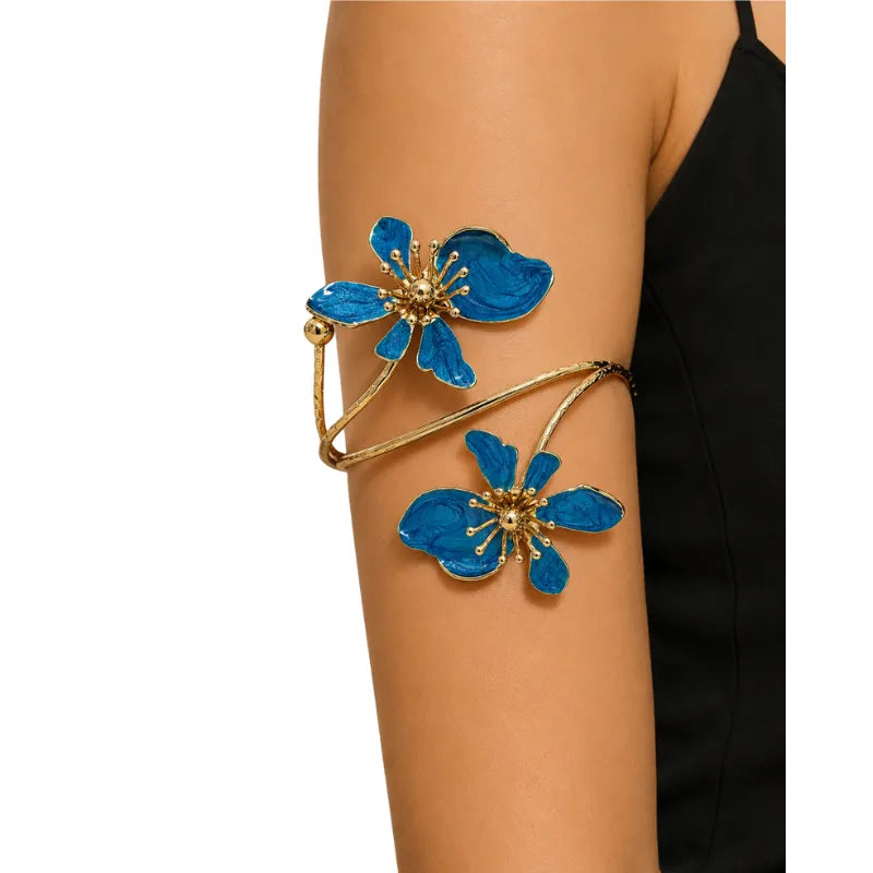 Arm Cuff Jewellery for Women (Upper Arm Bracelet) - Blue-Global Food Hub
