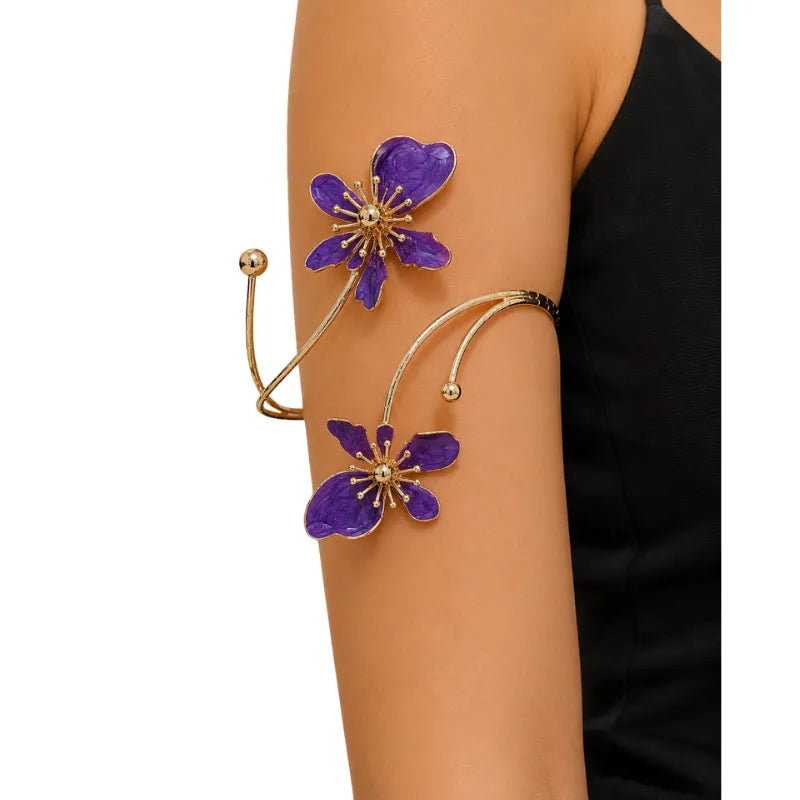 Arm Cuff Jewellery for Women (Upper Arm Bracelet) - Purple-Global Food Hub