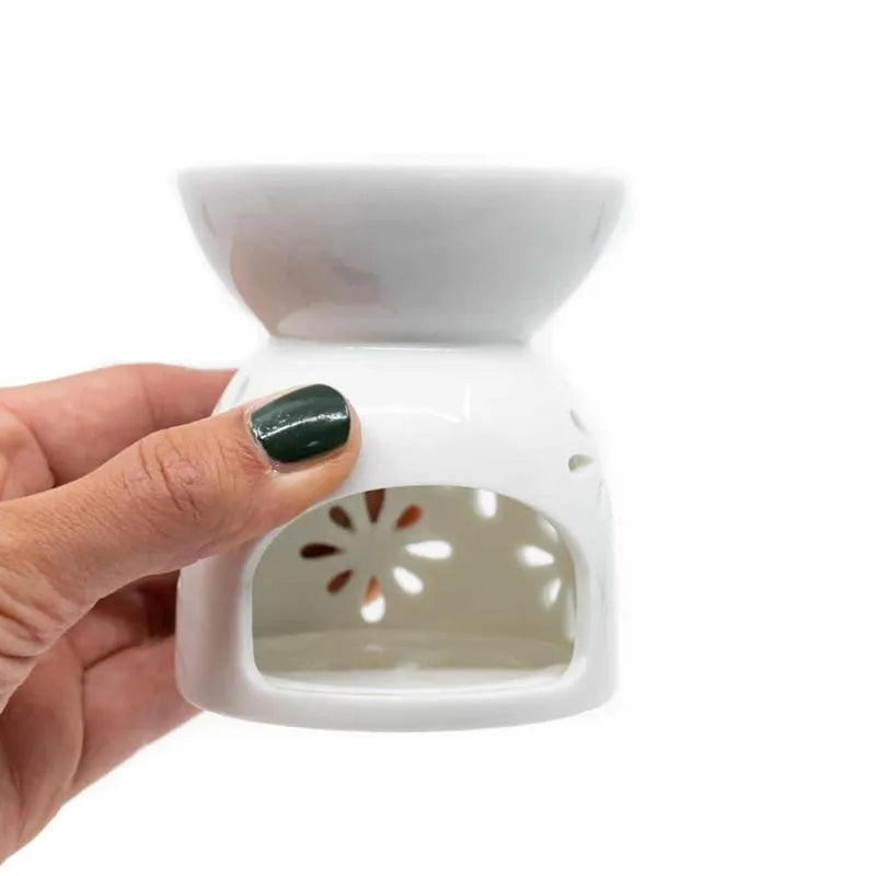 Aroma Burner & Oil Diffuser Ceramic – White-Global Food Hub