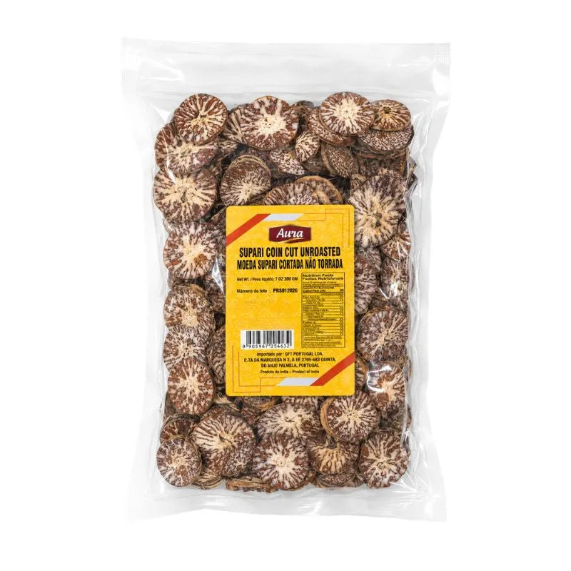 Aura Unroasted Supari Coin Cut - 200g-Global Food Hub