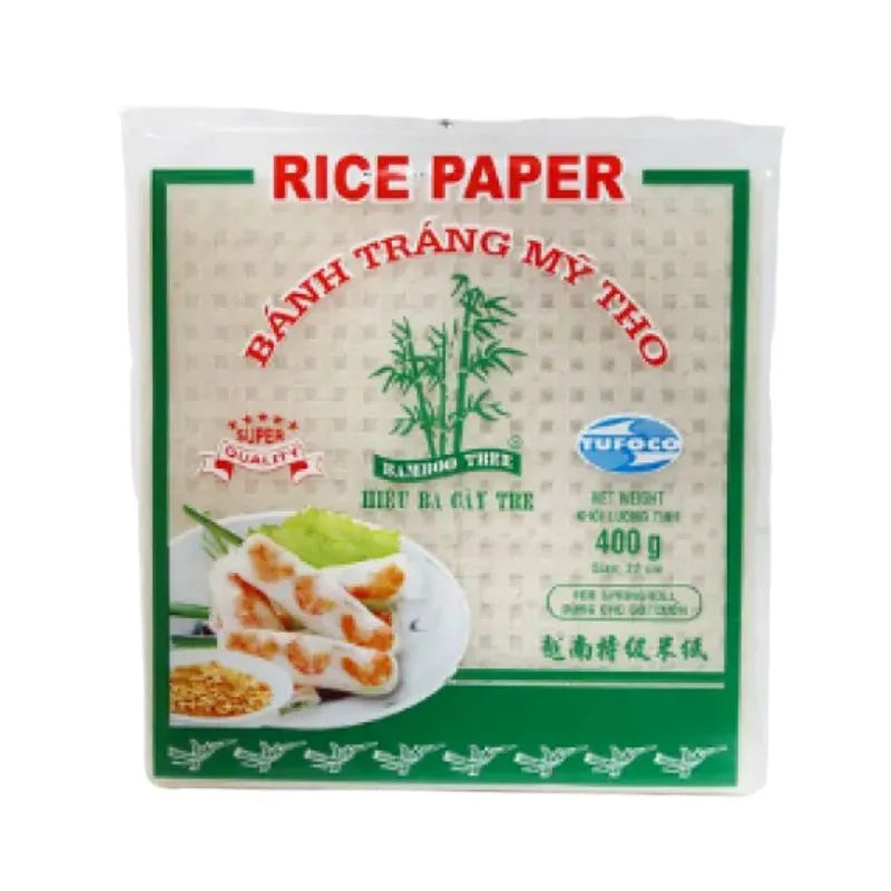Bamboo Tree Square Rice Paper 22cm For Springroll - 400g-Global Food Hub