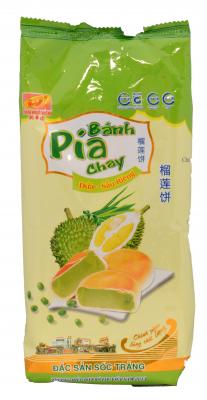 THV - Pia Cake Durian Mung Bean With Pandan 400g / Banh Pia Chay Lá Dứa 400g