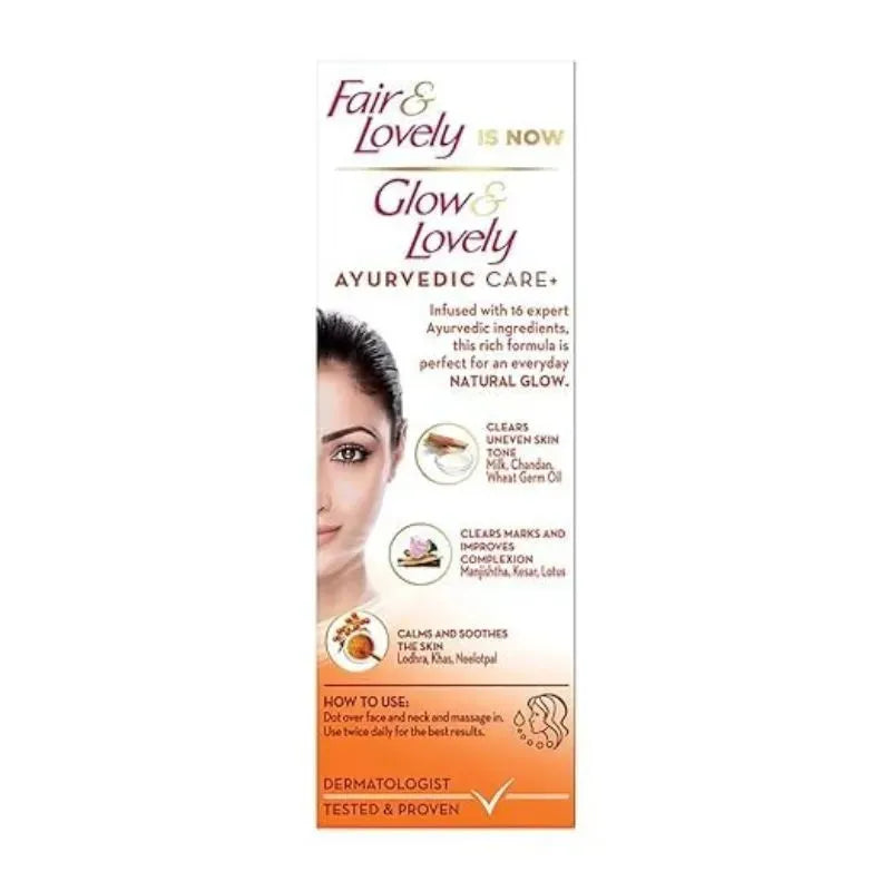 Best Before 31 Dec'25 Fair and Lovely / Glow and Lovely Ayurvedic Care Face Cream - 50g-Global Food Hub