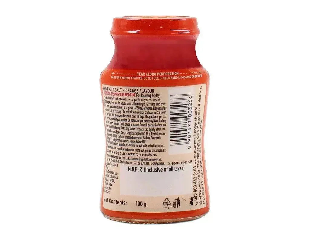 Best Before 31 May'26 ENO Fruit Salt Orange - 100g-Global Food Hub