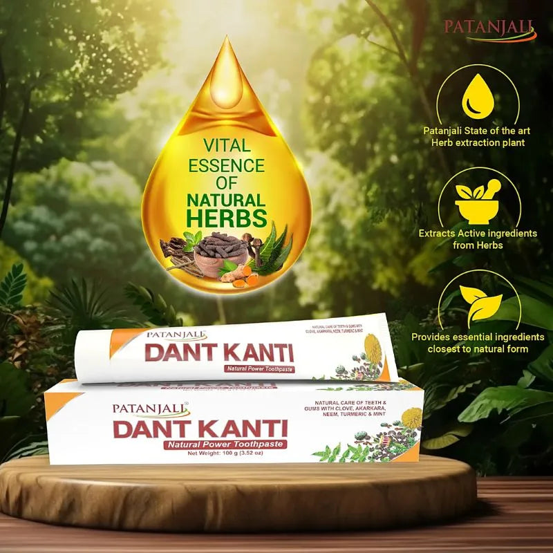 Best before 30th Sep'26 - Patanjali Toothpaste Dant Kanti - 100g-Global Food Hub