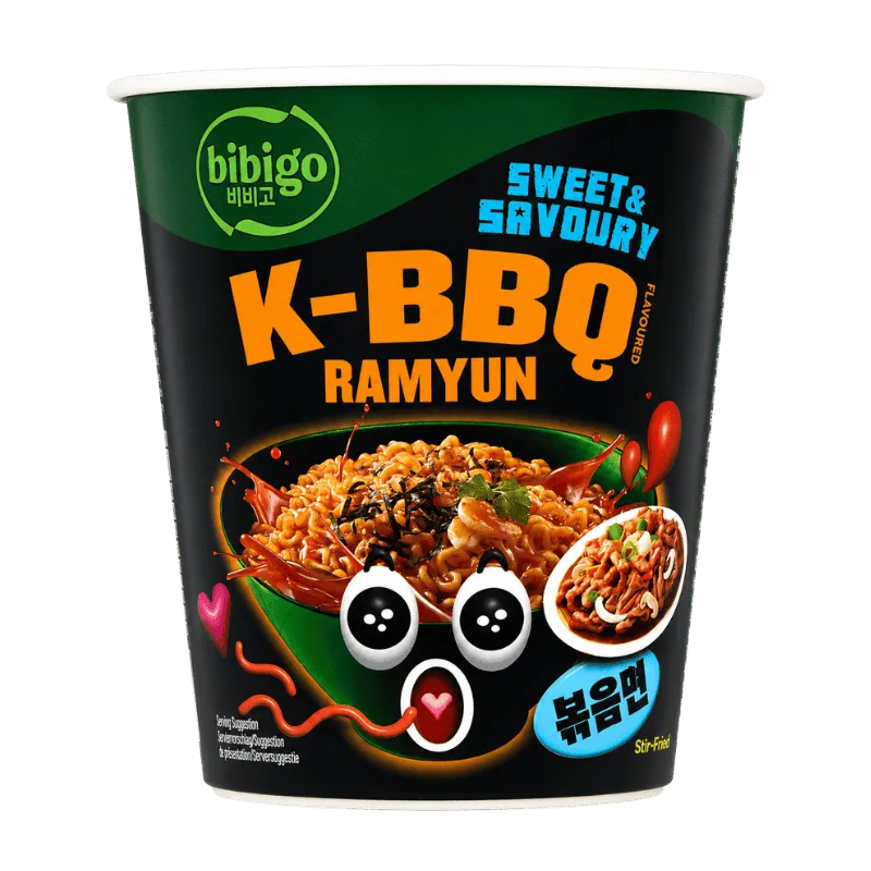 Bibigo K-BBQ Flavoured Ramyun Sweet & Savoury Cup- 98g-Global Food Hub