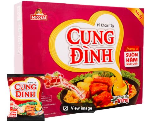 CUNG DINH Inst Noodle Spareribs Bamboo 5 fruits 30x79g/ My Suon Ham Ngu Qua (1 Box)