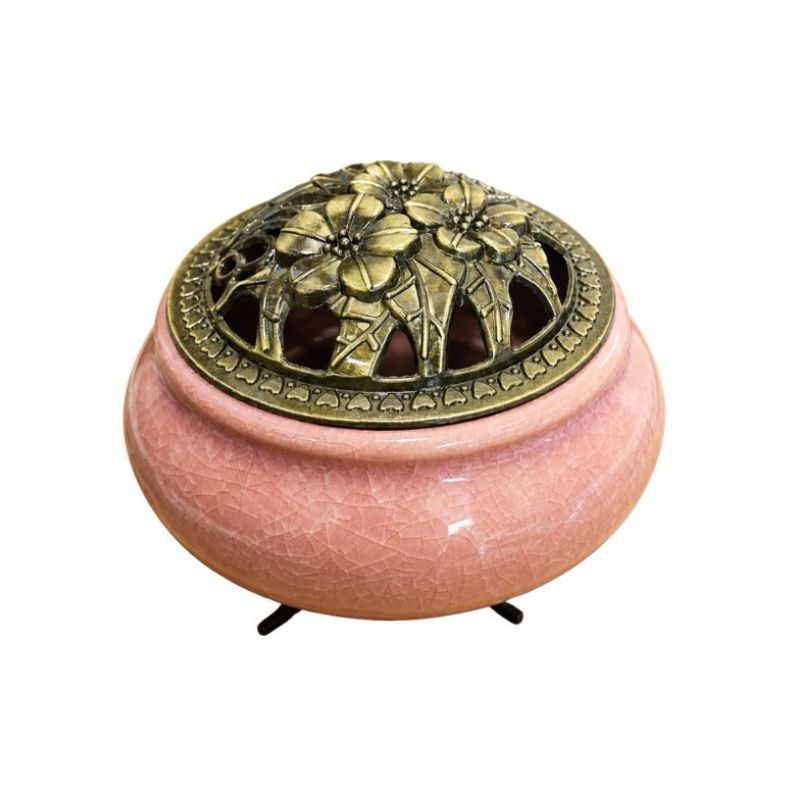 Ceramic Incense Burner - Pink-Global Food Hub