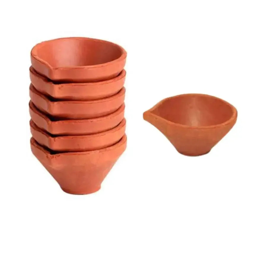 Clay Plain Diya - Pack of 6 (2.5 Inch)-Global Food Hub