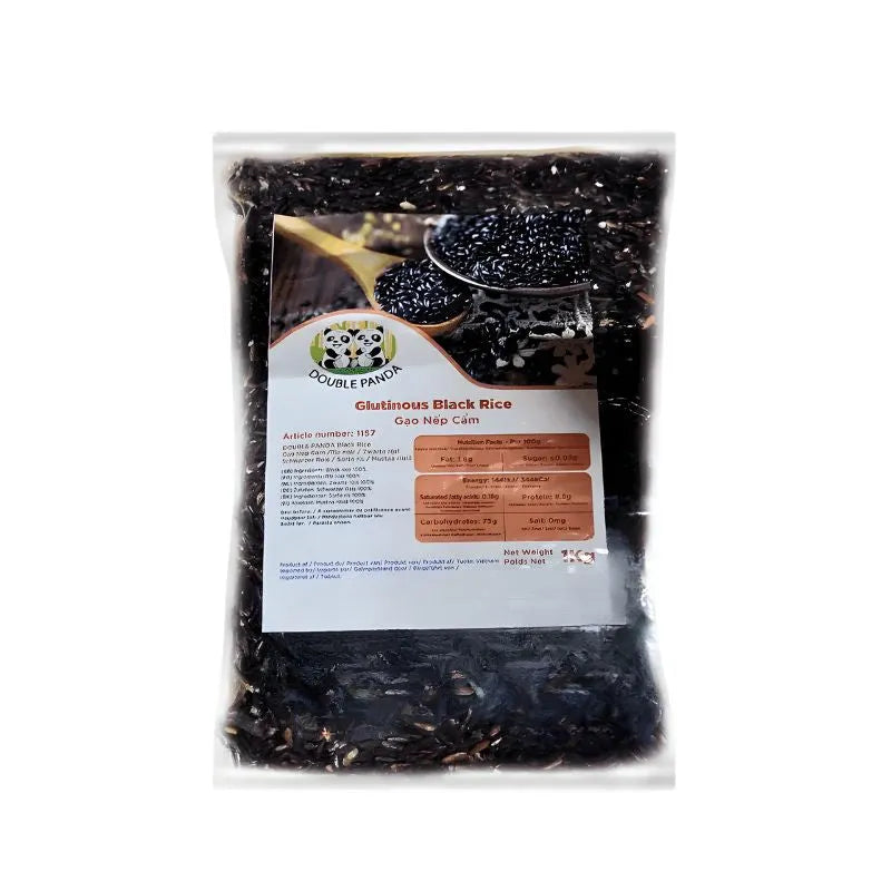 Double Panda Black Glutinous Rice - 1kg-Global Food Hub