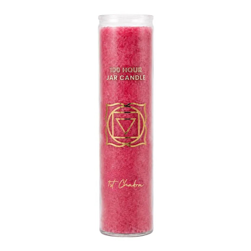 Fair Trade 1st Chakra Stearine Candle in Glass – Red-Global Food Hub