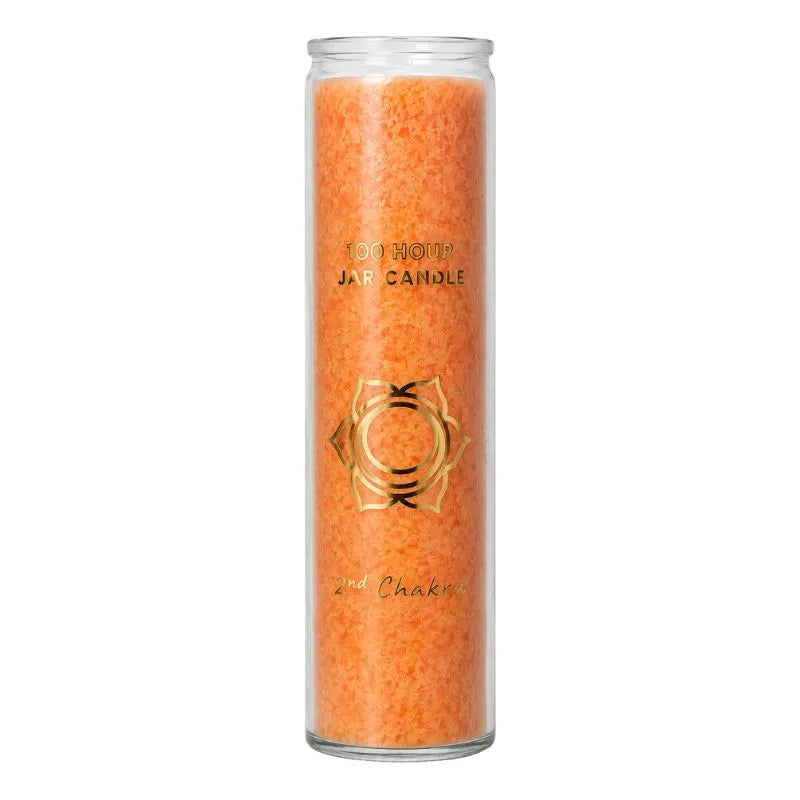 Fair Trade 2nd Chakra Stearine Candle in Glass – Orange-Global Food Hub