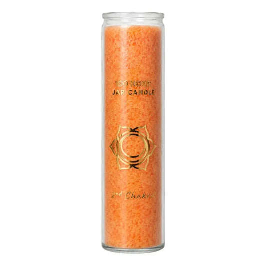 Fair Trade 2nd Chakra Stearine Candle in Glass – Orange-Global Food Hub