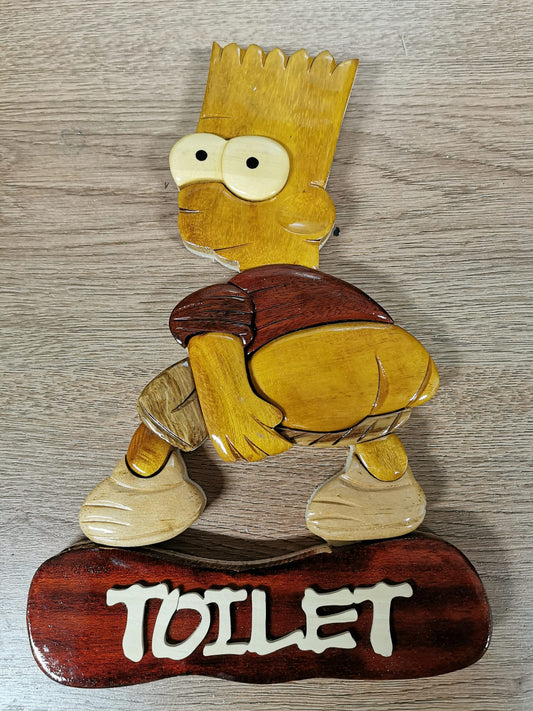 Wooden Toilet Door Sign / Biểu Tượng Gỗ Treo Cửa Toilet