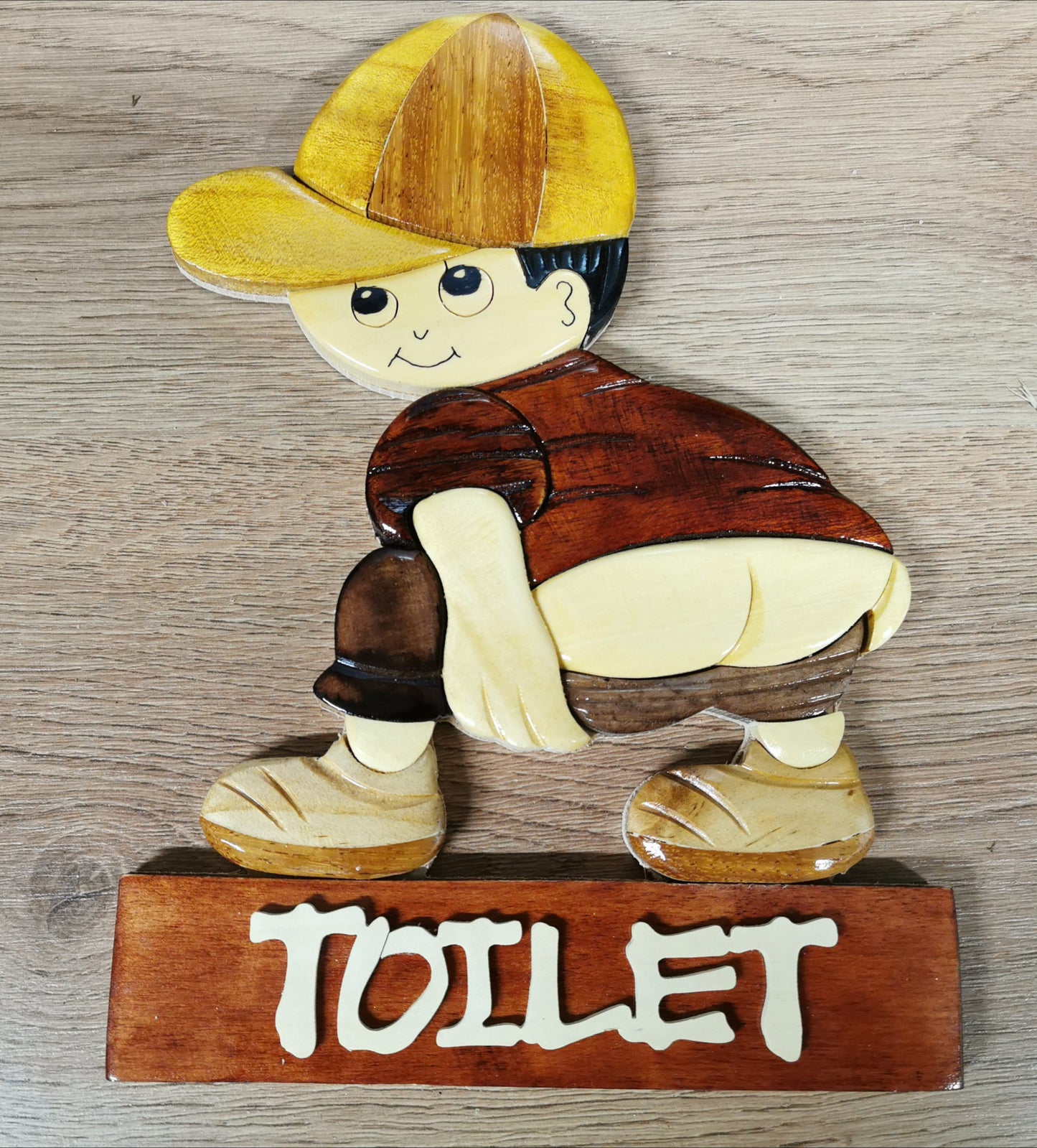 Wooden Toilet Door Sign / Biểu Tượng Gỗ Treo Cửa Toilet