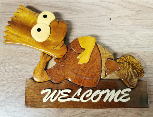 Wooden Welcome Door Sign / Biểu Tượng Gỗ Treo Cửa Phòng