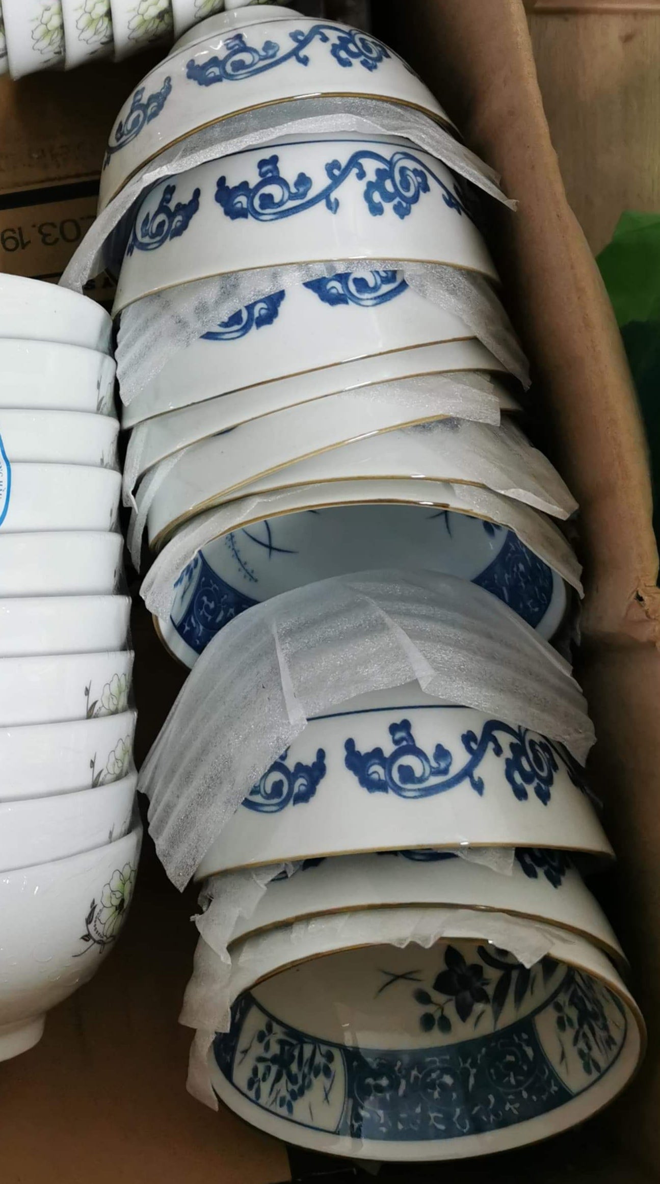 T1 - Flower Bowl / Chen An Hoa Van Xanh 10 Piec