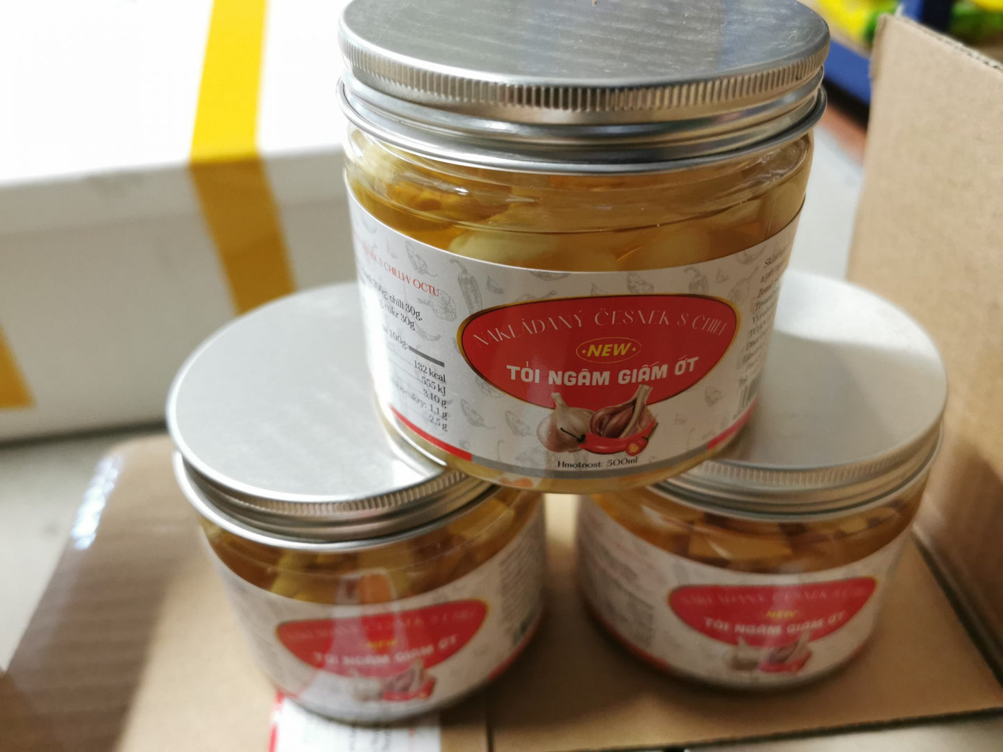 Garlic Pickled With Chili Vinegar / Toi Ngam Giam Ot 500ml (BBD 13.07.2024)